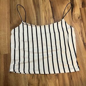 Gaze Black and White Fitted Crop Camisole